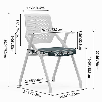 Modern Ergonomic Breathable Mesh Seat High Density Foam Meeting Chair - Rectangular Foldable Training Chair Space Saving Design For Home Office