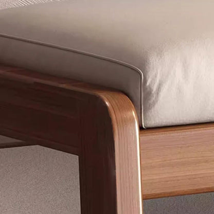 Contemporary Scandinavian Tech Fabric Pine Wood Rectangular Shoe Bench With 1 Shelf For Entryways