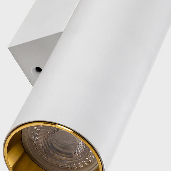 Simple Aluminum Cylindrical 2-Light Wall Sconce Lamp