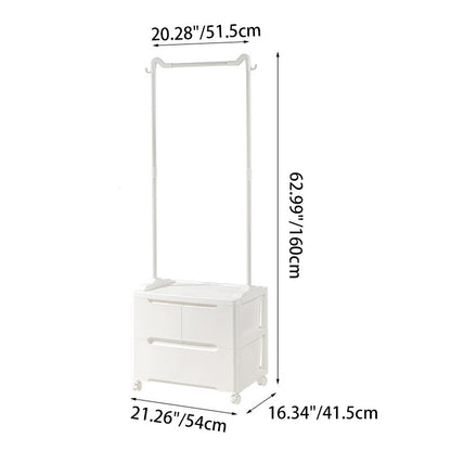 Modern Minimalist Cat Ear Shape Rectangular PP Carbon Steel Movable Storage Cabinet 3-Cabinet For Bedroom