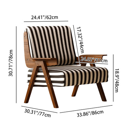 Traditional French Rectangular Velvet Solid Wood Accent Chair Backrest Armrest For Living Room