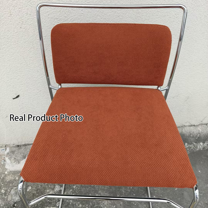 Modern Minimalist Cotton-Linen Steel Rectangular Bar Stool Backrest For Dining Room & Kitchen