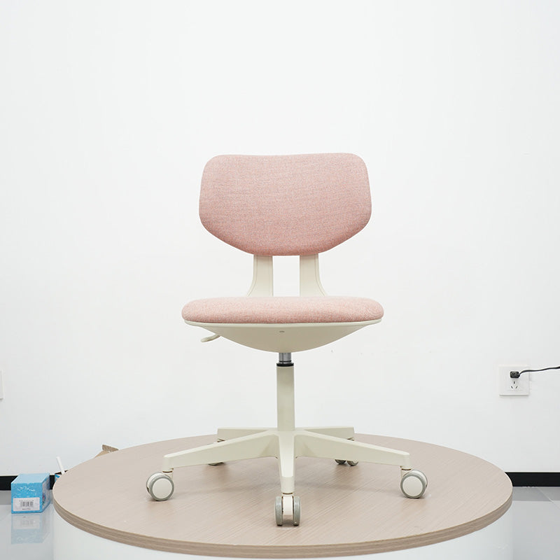 Modern Minimalist PP & Nylon & Linen Metal Swivel Desk Chair With Adjustable Height & Backrest For Home Office & Bedroom