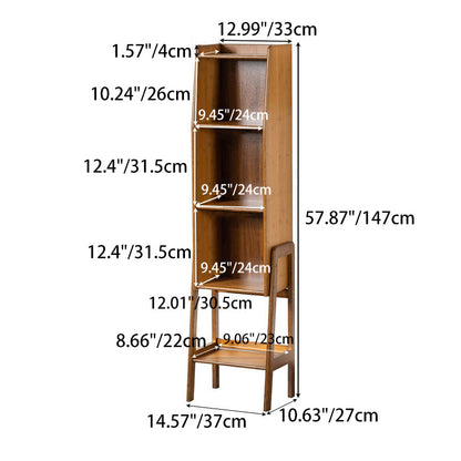 Modern Minimalist Rectangular Bamboo Bookshelf 3/4/5-Tier For Living Room