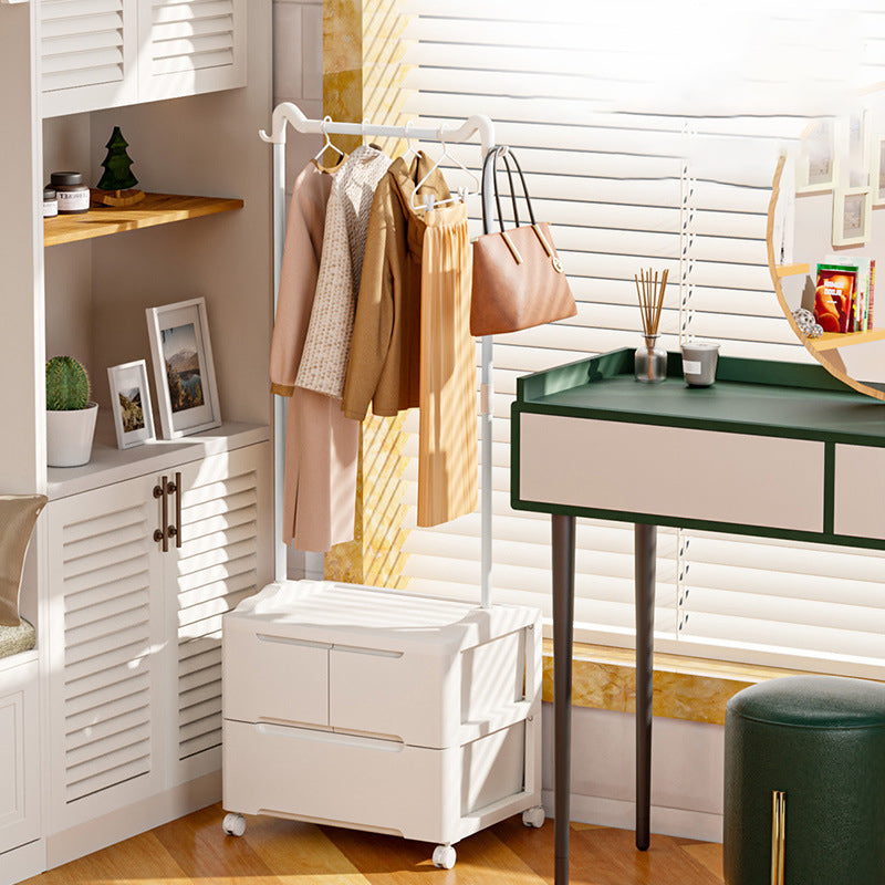 Modern Minimalist Cat Ear Shape Rectangular PP Carbon Steel Movable Storage Cabinet 3-Cabinet For Bedroom