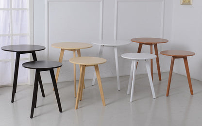 Modern Minimalist Round Solid Wood MDF Coffee Table 1-Tier For Living Room