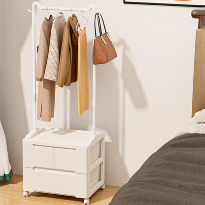 Modern Minimalist Cat Ear Shape Rectangular PP Carbon Steel Movable Storage Cabinet 3-Cabinet For Bedroom