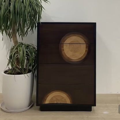 Contemporary Creative Solid Wood & Plywood Rectangular Storage Cabinet With 2/3/4/5 Drawers For Living Room