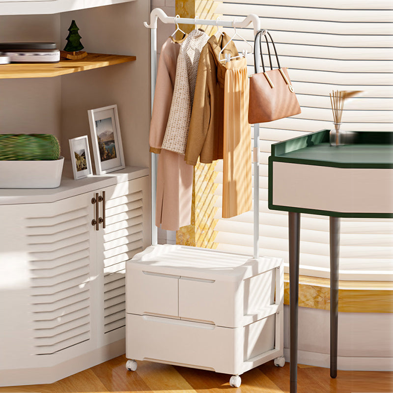 Modern Minimalist Cat Ear Shape Rectangular PP Carbon Steel Movable Storage Cabinet 3-Cabinet For Bedroom