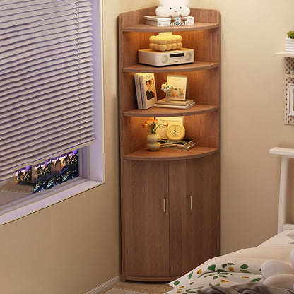 Modern Minimalist Fan-Shaped Engineered Wood Nightstand 6-Tier For Bedroom