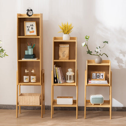 Modern Minimalist Rectangular Bamboo Bookshelf 3/4/5-Tier For Living Room