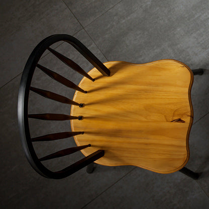 Modern Art Deco Rectangular Solid Wood Iron Dining Chair Backrest Armless For Dining Room & Kitchen