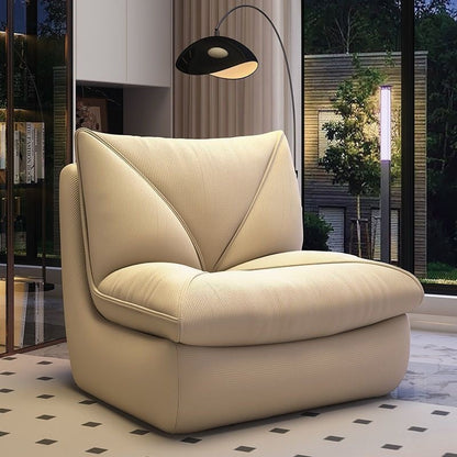 Modern Minimalist Rectangular Corduroy Foam Sponge Accent Chair Backrest Armless For Living Room