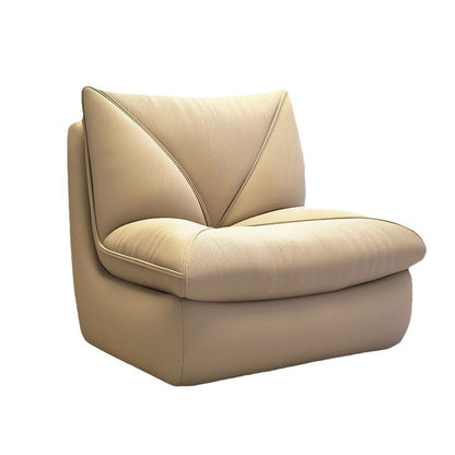Modern Minimalist Rectangular Corduroy Foam Sponge Accent Chair Backrest Armless For Living Room