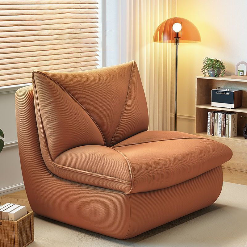 Modern Minimalist Rectangular Corduroy Foam Sponge Accent Chair Backrest Armless For Living Room