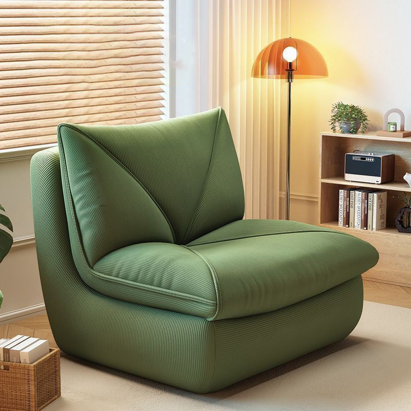 Modern Minimalist Rectangular Corduroy Foam Sponge Accent Chair Backrest Armless For Living Room