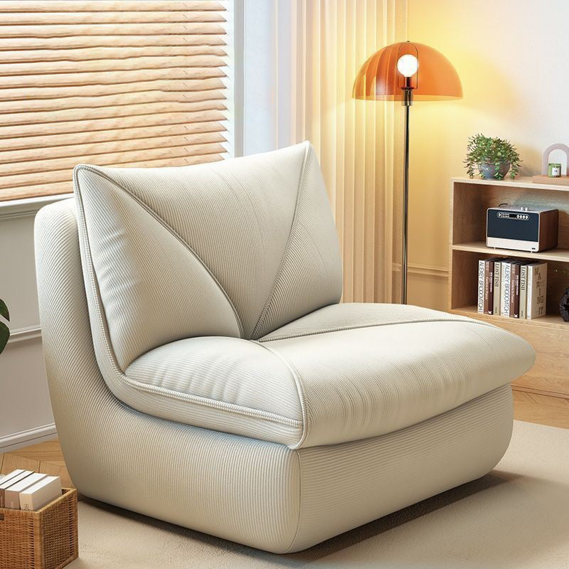 Modern Minimalist Rectangular Corduroy Foam Sponge Accent Chair Backrest Armless For Living Room