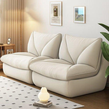 Modern Minimalist Rectangular Corduroy Foam Sponge Accent Chair Backrest Armless For Living Room