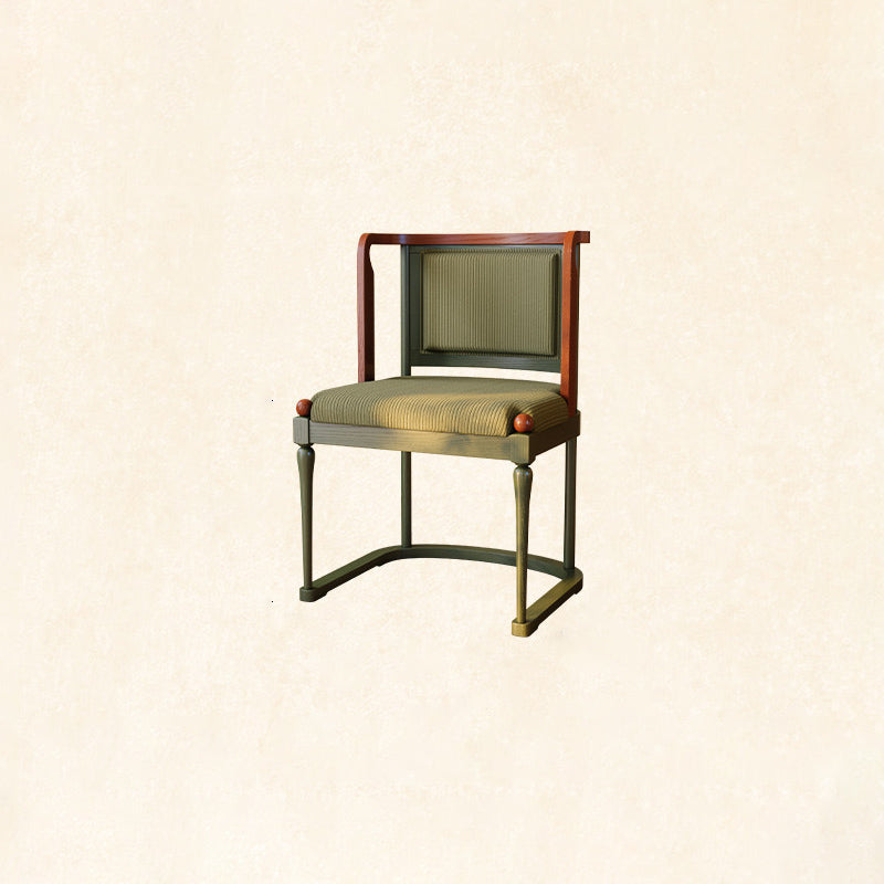 Vintage Upholstered Dining Chair - Ash Wood Frame High Resilience Sponge Cushion Lounge Chair For Kitchen & Dining Room