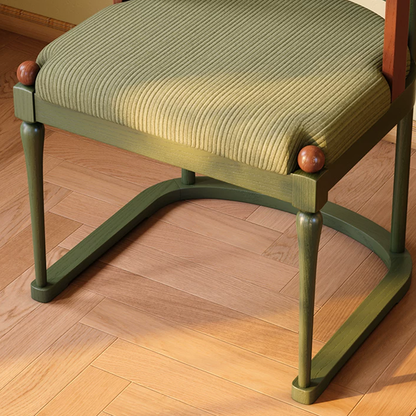Vintage Upholstered Dining Chair - Ash Wood Frame High Resilience Sponge Cushion Lounge Chair For Kitchen & Dining Room