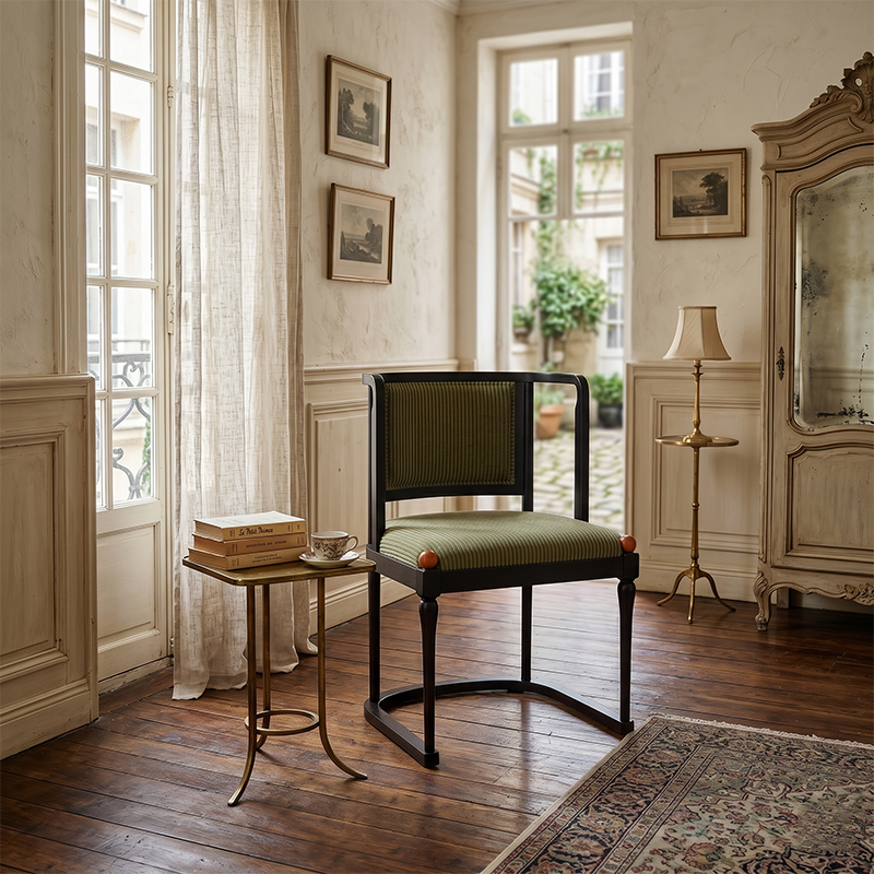 Vintage Upholstered Dining Chair - Ash Wood Frame High Resilience Sponge Cushion Lounge Chair For Kitchen & Dining Room