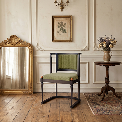 Vintage Upholstered Dining Chair - Ash Wood Frame High Resilience Sponge Cushion Lounge Chair For Kitchen & Dining Room
