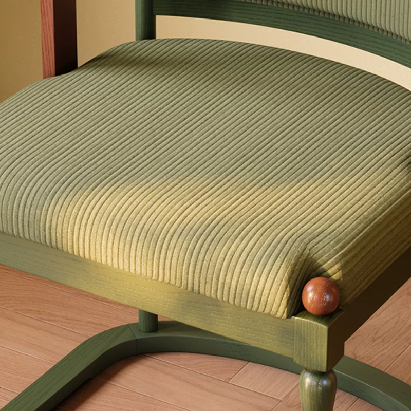 Vintage Upholstered Dining Chair - Ash Wood Frame High Resilience Sponge Cushion Lounge Chair For Kitchen & Dining Room