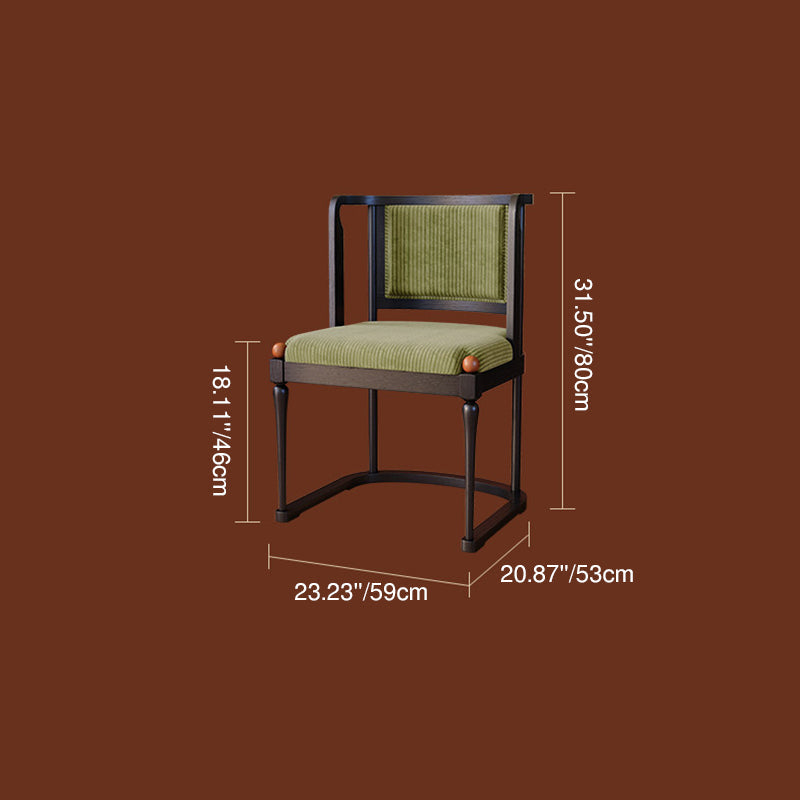 Vintage Upholstered Dining Chair - Ash Wood Frame High Resilience Sponge Cushion Lounge Chair For Kitchen & Dining Room