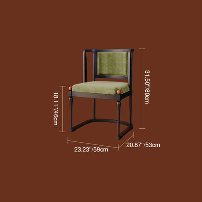 Vintage Upholstered Dining Chair - Ash Wood Frame High Resilience Sponge Cushion Lounge Chair For Kitchen & Dining Room