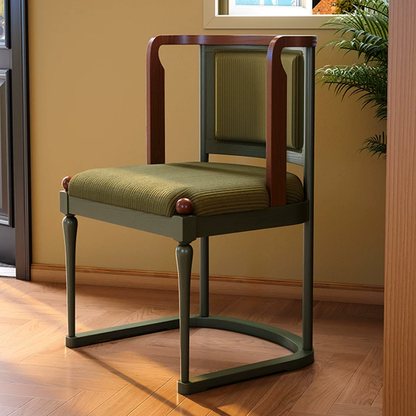 Vintage Upholstered Dining Chair - Ash Wood Frame High Resilience Sponge Cushion Lounge Chair For Kitchen & Dining Room