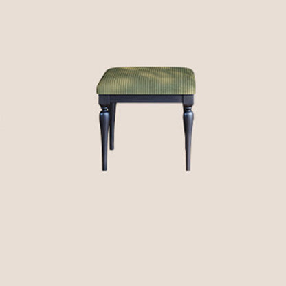 Traditional French Style Dressing Stool - Corduroy Upholstered Solid Ash Wood Frame Vanity Stool For Bedroom