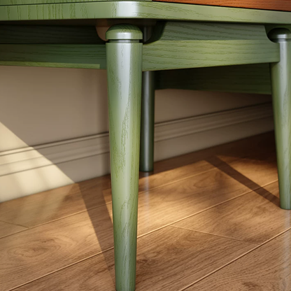 Retro Solid Ash Wood Nightstand - Hidden Handle Recessed Panel Bedside Table 1-Drawer For Bedroom