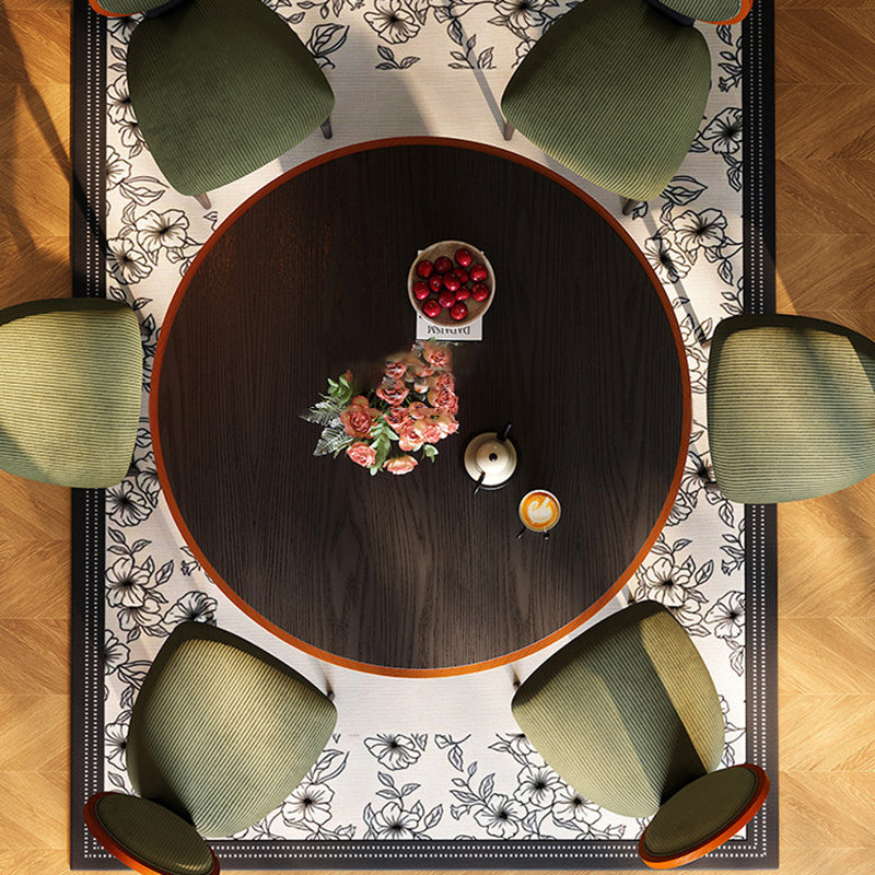 Mid-Century Round Thick Top Dining Table - Moisture-Resistant Ash Wood Stable Pedestal Leg Table For 2-4 Seats