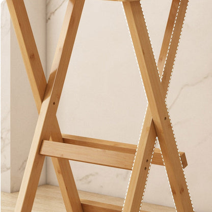 Contemporary Nordic Bamboo & Rattan Weaving Rectangular Folding Bar Stool For Dining Room & Kitchen