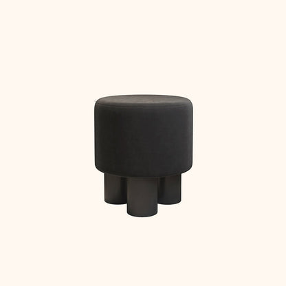 Modern Minimalist PP PU Leather Velvet Sherpa Fabric Soft-Edge Three-Leg Vanity Stool For Bedroom