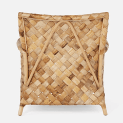 Contemporary Nordic Artisan Indonesian Natural Rattan Weaving Lounge Chair - Armchair With Thick Handwoven Texture For Living Room