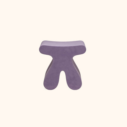 Modern Minimalist Solid Wood Plywood & Velvet Sculptural Rounded Low Stool For Bedroom