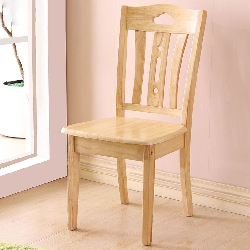 Traditional Chinese Solid Wood Dining Chair With Openwork Backrest For Dining Room