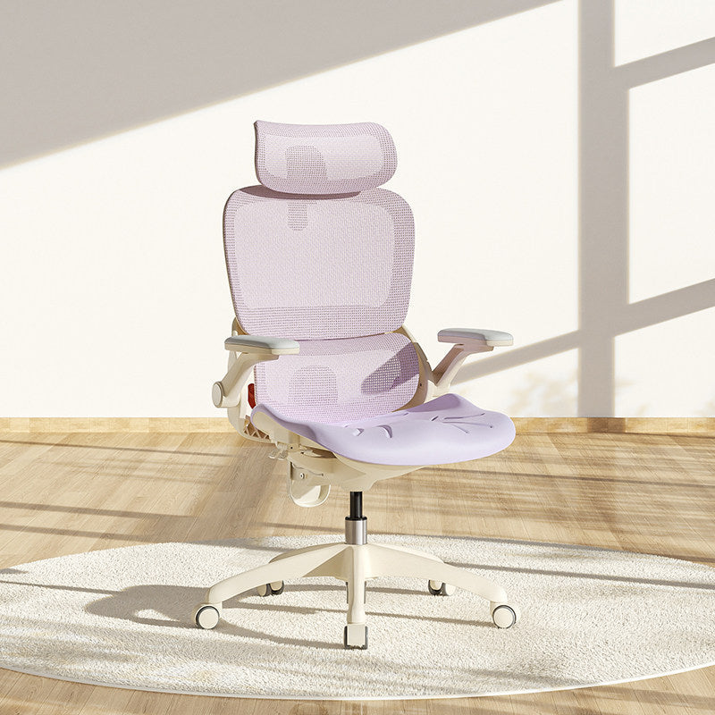 Modern Minimalist PU Leather & Cotton Ergonomic Swivel Height Adjustable Desk Chair For Home Office