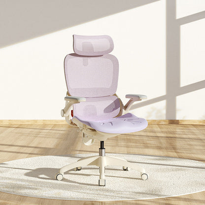 Modern Minimalist PU Leather & Cotton Ergonomic Swivel Height Adjustable Desk Chair For Home Office
