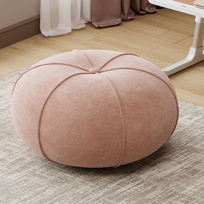 Contemporary Creative Pumpkin Solid Wood Plywood Frame Velvet Low Stool For Living Room And Entryway