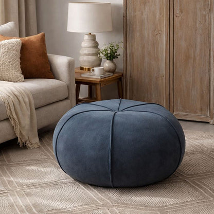 Contemporary Creative Pumpkin Solid Wood Plywood Frame Velvet Low Stool For Living Room And Entryway