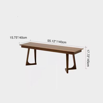 Modern Minimalist Solid Wood & Plywood Rectangular Bench Durable Use For Dining Room