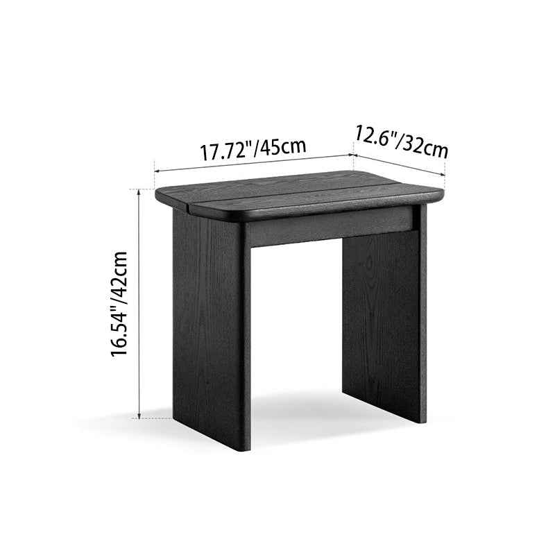 Modern Minimalist Solid Wood Rectangular Dining Chair Backless For Dining Room & Bedroom