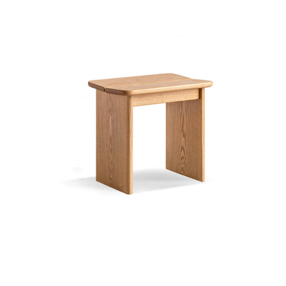 Modern Minimalist Solid Wood Rectangular Dining Chair Backless For Dining Room & Bedroom