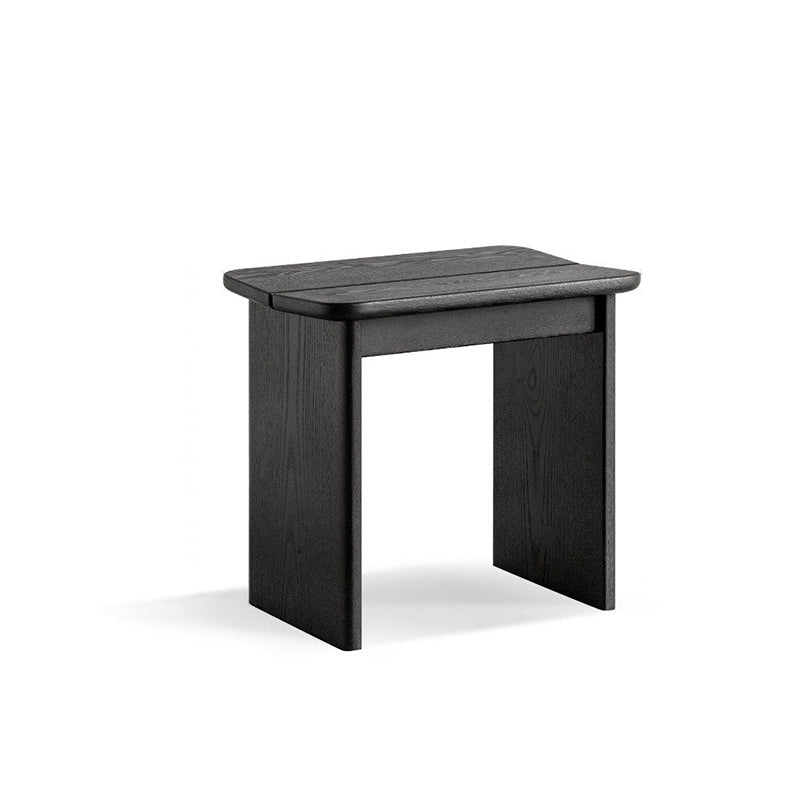 Modern Minimalist Solid Wood Rectangular Dining Chair Backless For Dining Room & Bedroom
