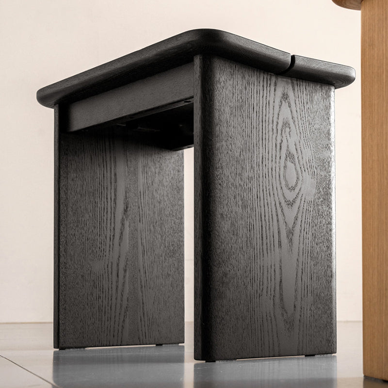 Modern Minimalist Solid Wood Rectangular Dining Chair Backless For Dining Room & Bedroom