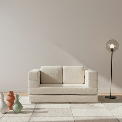 Modern Minimalist Foldable Sofa Bed For Living Room & Bedroom - Chenille Compression Convertible Couch With High Resilience Foam For Small Spaces
