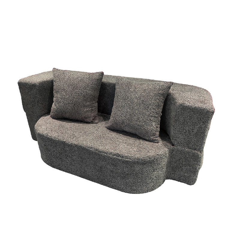 Modern Minimalist Foldable Sherpa Sofa - Compression Convertible Frame-Free Sofa Bed With High Resilience Foam For Small Spaces