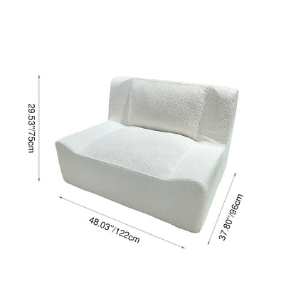 Modern Minimalist Sherpa Compression Sofa - Frame-Free High Resilience Foam Couch For Living Room